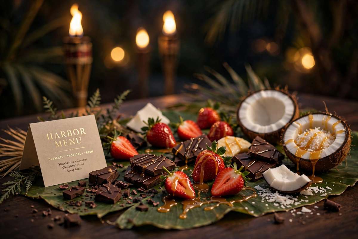 Harbor Menu dessert tablescape